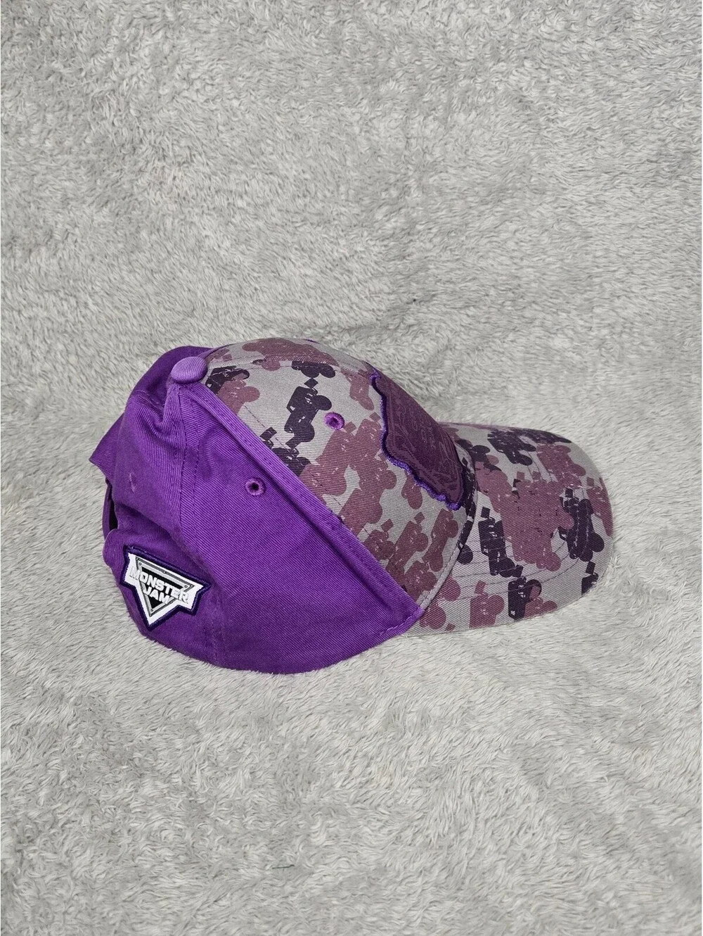 Monster Jam Grave Digger Racing Purple Camo Snapback Hat Cap Adjustable